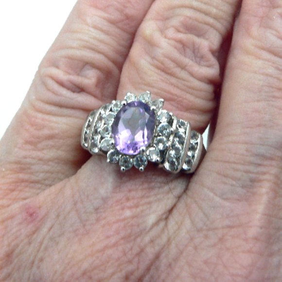 Sz 6 Genuine Bahia Amethyst Floral Ring NWOT - Picture 5 of 5